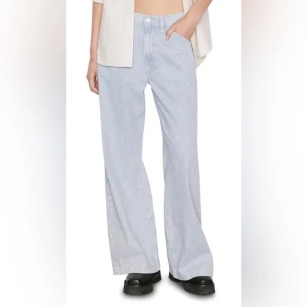 FRAME Le Baggy Palazzo Pinstripe Wide-leg Pants size 28